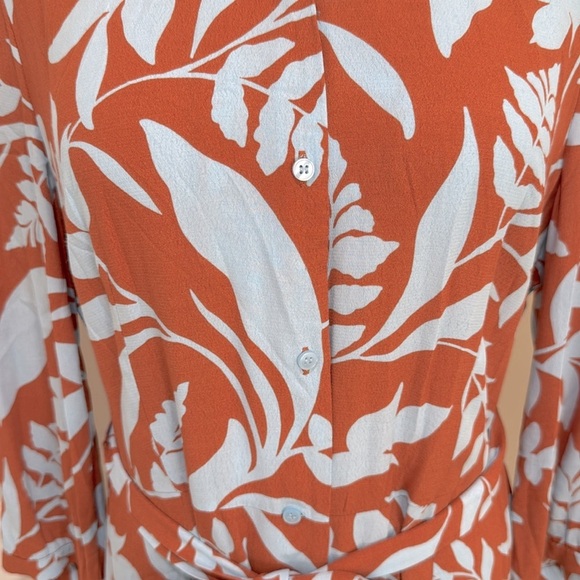 NWOT Hobbs London Magda Full Button 3/4 Sleeve Waist Tie Shirt Dress Size 10 - Picture 5 of 14